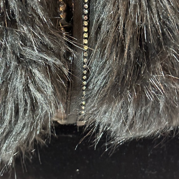 Roberto Cavalli Vintage Black Faux Fur Hooded Sweater Jacket Small - Picture 12 of 16